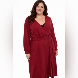 23” ptp Elegant Burgundy Long Sleeve Dress